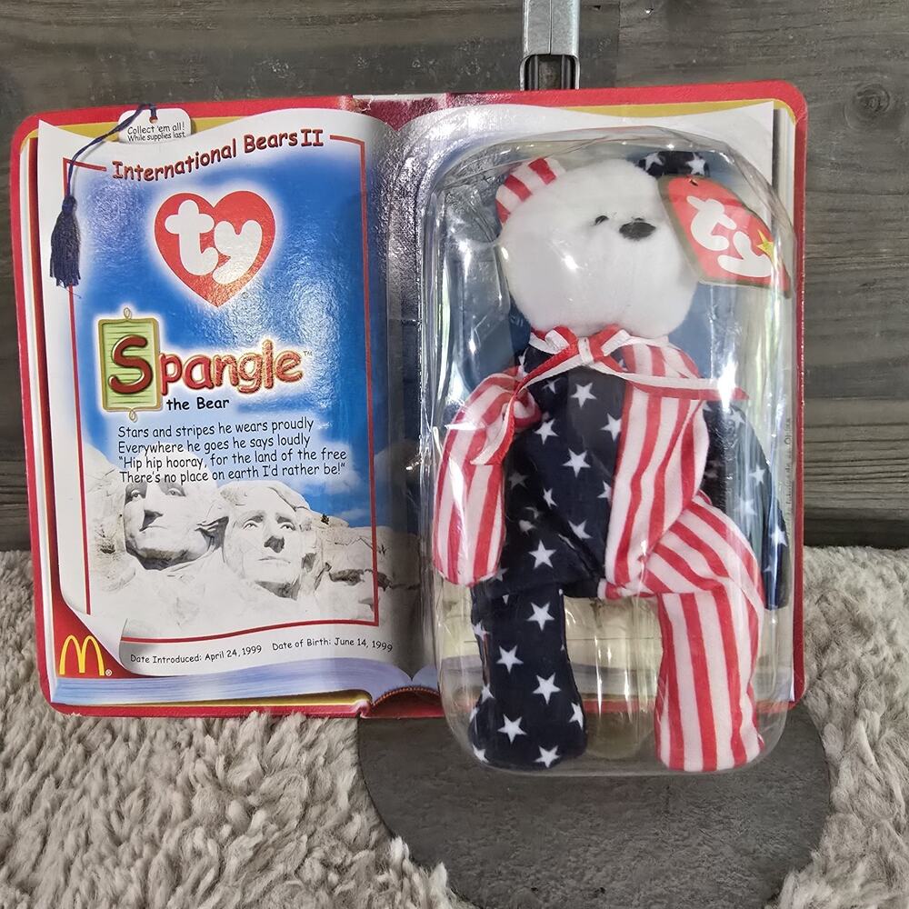 TY Beanie Baby Spangle Bear McDonald's International Bears II 2000 Sealed NIP